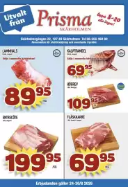 Prisma Mat reklamblad vecka 35 Sida 1: Lammhals €89,95, Entrecôte €199,95