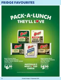 Campbells Wholesale catalogue Page 10: 10 FRIDGE FAVOURITES PACK-A-LUNCH THEY'LL LOVE 250g Bega 15 PACK FARMERS' TASTY