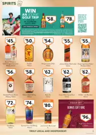 Foodworks catalogue Page 3: Johnnie Walker Black Label €55,00, Kraken Black Spiced Rum €62,00
