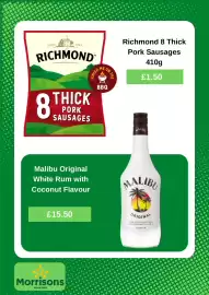 Morrisons leaflet week 35 Page 5: Richmond 8 thick pork sausages €1,50