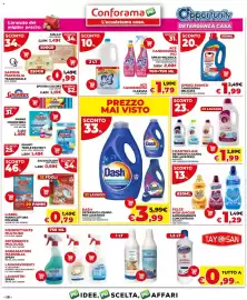 Volantino Conforama Pagina 16: Omino Bianco Candeggina Delicata €1,99, Dash Detersivo liquido per lavatrice Classico €3,99