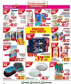 Volantino Conforama Pagina 20: Gourmet Mon Petit filettini per gatti €1,99, Donut cuccia in plastica €6,99