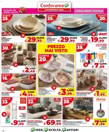 Volantino Conforama Pagina 8: Sonia servizio piatti in ceramica €29,90, Linea Kate in ceramica €2,49