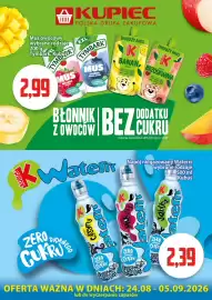 Kupiec gazetka Strona 4: Napój niegazowany jabłko Kubuś Waterrr €2,39, Mus owocowy brzoskwinia jabłko Kubuś €2,99