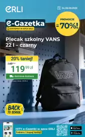 ERLI gazetka tydzień 35 Strona 1: Plecak €119,99