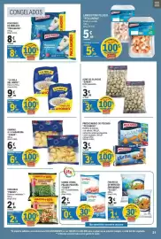 Catálogo E.Leclerc Página 21: Elmar almejas blancas €3,49, Pescanova porciones de merluza del cabo €8,99