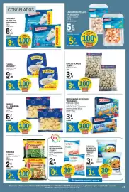 Catálogo E.Leclerc Página 21: Elmar almejas blancas €3,49, Pescanova porciones de merluza del cabo €8,99