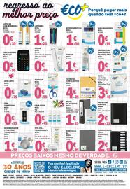 Folheto E.Leclerc Página 24: Régua eco+ €0,50, Desenrolador + fita cola transparente eco+ €1,50