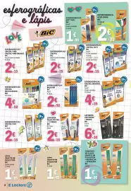 Folheto E.Leclerc Página 2: Esferográficas cristal soft bic €2,15, Bic lapis grafite hb evolution €1,95