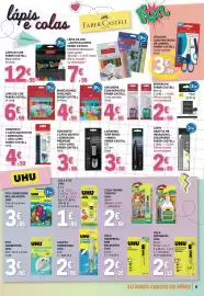 Folheto E.Leclerc Página 9: Cola stic uhuh €1,95, Cola universal uhu €2,15