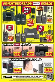 JB Hi-Fi catalogue Page 17: Uniden 2.0W UHF Handheld Radio €114,00, Uniden 5.0W UHF Handheld Radio €268,00