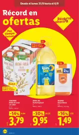 Catálogo Lidl semana 36 Página 10: Koipe Sol Aceite de girasol €9,95, Vemondo bebida de avena con calcio €3,79