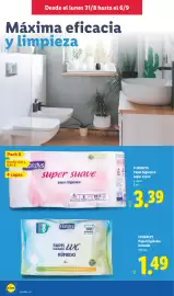 Catálogo Lidl semana 36 Página 22: Floralys papel higiénico húmedo €1,49, Floralys papel higiénico super suave €3,39