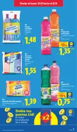 Catálogo Lidl semana 36 Página 23: W5 bayeta de microfibra pequeña €1,39, W5 friegasuelos €0,75