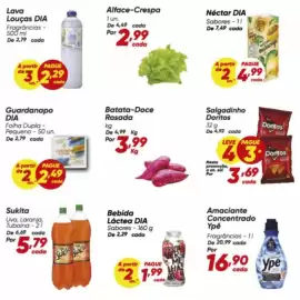 Tabloide Dia Página 3: Dia - lava louças €2,29, De - batata-doce rosada €3,99