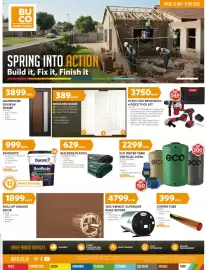 BUCO catalogue Page 1: MOULDED DOOR €389,00, Duram Roofkote €999,00
