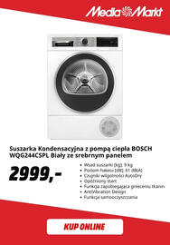 Media Markt gazetka Strona 6: Suszarka kondensacyjna z pompą ciepła Bosch WQG244CSPL €2.999,00