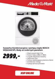 Media Markt gazetka Strona 6: Suszarka kondensacyjna z pompą ciepła Bosch WQG244CSPL €2.999,00