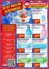 Wurstico Flugblatt woche 35 Seite 2: Baby Badeschaum Blue Kosili €3,99, Baby Feuchttücher Sensitive Kosili €1,11