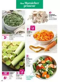 Catalogue Croque Gel page 20: Épinards hachés à la crème €3,10, Poireaux en rondelles €6,39