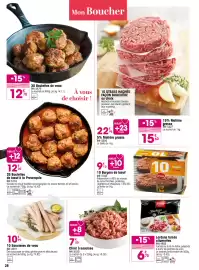 Catalogue Croque Gel page 28: Chair à saucisse €7,50, Viande Bovine Française Boulettes de bœuf à la Provençale €12,30