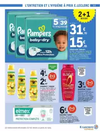 Catalogue E.Leclerc Express page 11: Elmex - dentifrice €6,49, Ushuaia - deodorant €4,94