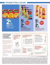 Catalogue E.Leclerc Express page 2: Panzani - pates cuisson rapide €2,13, Vico - munch €5,50
