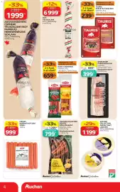 Auchan akciós újság | Szupermarket Oldal 4: Auchan Collection grillkolbász €799,00, Pick teliszalami €6.999,00
