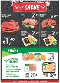 Volantino Superstore Coal Pagina 4: Fettine scelte di bovino €1,59, Pollo in parti rusticanello Fileni €0,90