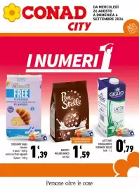 Volantino Conad City Pagina 1: Croissant Bauli classico €1,39, Pan di Stelle €1,59