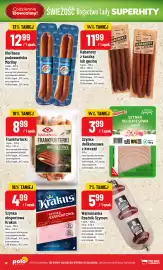 Polomarket gazetka tydzień 35 Strona 18: Szynka delikatesowa z kurcząt Drobimex €3,99, Kiełbasa podwawelska Morliny €12,99