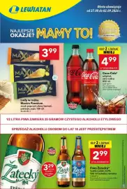 Lewiatan gazetka tydzień 35 Strona 1: Piwo bezalkoholowe Žatecký €2,99, Napój gazowany Coca-Cola original €4,99