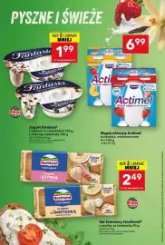 Lewiatan gazetka tydzień 35 Strona 3: Napój mleczny Actimel truskawka 4-pak €6,99, Ser kremowy Hochland z szynką €2,49
