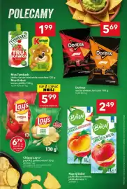 Lewiatan gazetka tydzień 35 Strona 7: Mus jabłko-banan-truskawka-marchew Tymbark €1,99, Chipsy Doritos nacho cheese €5,69