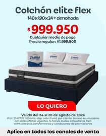 Catálogo Olímpica semana 34 Página 4: Elite - colchón elite flex 140x190x24+almohada €999.950,00