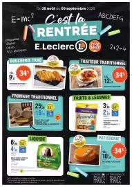 Catalogue E.Leclerc page 1: Poitrine de porc €9,21, Saint nectaire fermier aop €16,70
