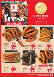 Kaufland gazetka tydzień 35 Strona 26: MRÓZ Kiełbasa z karkówki €2,29, OLEWNIK Kaszanka gryczana €1,29