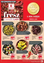 Kaufland gazetka tydzień 35 Strona 28: Oliwki czarne i zielone z serem €3,99, Suszone pomidory z serkiem €3,99