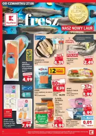 Kaufland gazetka tydzień 35 Strona 36: Abramczyk Polędwica z mintaja €4,39, MORS Bałtycki śledzik smażony €9,99