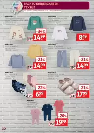 Catalog Auchan Pagină 30: Inextenso botoși pentru interior €17,99, Inextenso bluză sport bebe €14,99