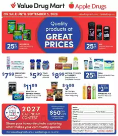 Apple Drugs flyer Page 1: Motrin, Tylenol or Zarbee's Selected Pain or Cold Relief Products €8,99