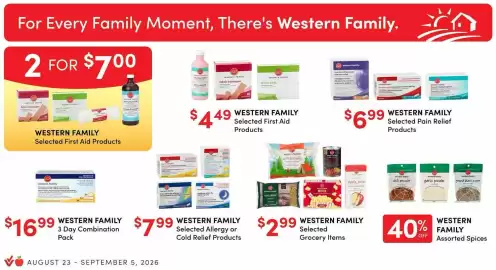 Apple Drugs flyer Page 8: Western Family Selected Grocery Items €2,99