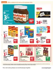 Catalogue Auchan Supermarché page 4: Auchan BARRES DE CÉRÉALES CHOCOLAT NOIR €1,30, Pasquier Pains au chocolat €1,39
