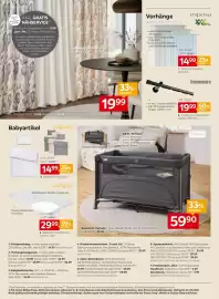 XXXLutz Prospekt woche 35 Seite 10: Esposa Vorhangstoff €19,99, Jimmylee Reisebett Variant €59,90
