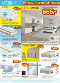 Möbelix Prospekt woche 35 Seite 2: Ele Viscomatratze €279,00, Schwebetürenschrank €549,00