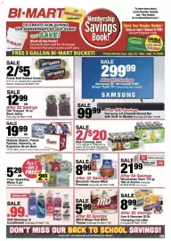 Bi-Mart weekly ad Page 1: Mountain House Meal Pouches €8,99, Md 8 Mega Roll Bath Tissue €5,99