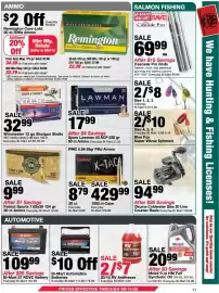 Bi-Mart weekly ad Page 11: Patriot Sports 7.62x39 124 gr Ammo €9,99, Okuma Coldwater Counter Reels €94,99