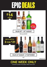 SuperValu leaflet Page 24: Smirnoff No. 21 Vodka, Captain Morgan Original Spiced Gold, Gordon's London Dry Gin €14,00
