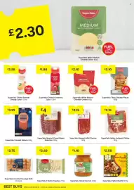 SuperValu leaflet Page 10: SuperValu Chilled Cranberry Juice €1,80, SuperValu White Medium Cheddar Slices 180g €2,30