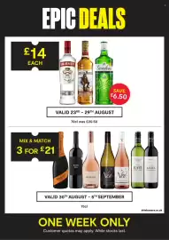 SuperValu leaflet Page 24: Smirnoff No. 21 Vodka, Captain Morgan Original Spiced Gold, Gordon's London Dry Gin €14,00
